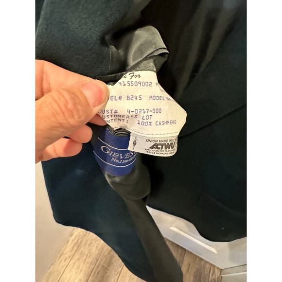 Gieves & Hawkes Men's Green 100% cashmere gold Button Front Blazer Coat Size 48 - Picture 12 of 13